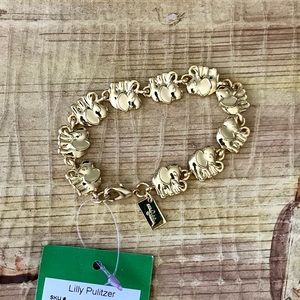 Lilly Pulitzer GWP Elephant Bracelet NWT goldtone